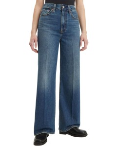 Ribcage wide leg polar permiter mid blue denim