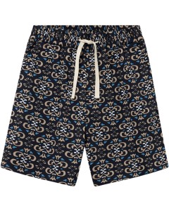 Hendrix aop Shorts Dk Navy Dk Sand