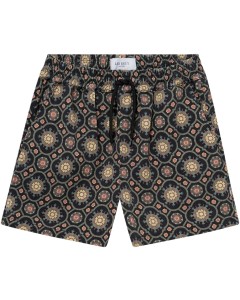 Tapestry Shorts Black Surplus Green