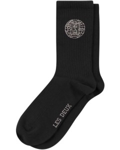 2 pack Globe rib stripe socks black/sand