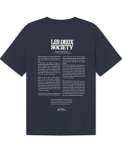 Society T-Shirt Dark Navy Ivory