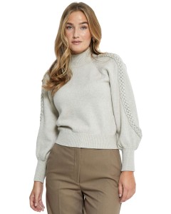 MSVera High Neck Knit Pull Light Birch