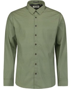 Shirt Stretch Allover Printed Dark Green