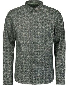 Shirt Stretch Allover Printed Dark Green