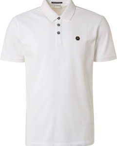 Polo pique garment dyed responsible white