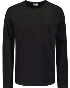 T-Shirt Long Sleeve Crewneck Slub Black