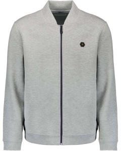 Sweater Full Zipper Pique Bomber Grey Melange