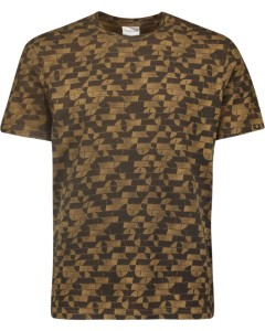 T-Shirt Crewneck Allover Printed Ga Khaki