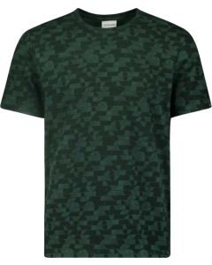 T-Shirt Crewneck Allover Printed Ga Dark Green