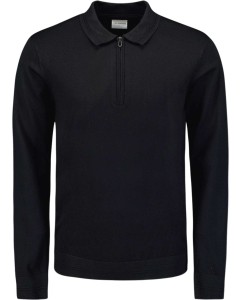 Pullover Polo Half Zip Black