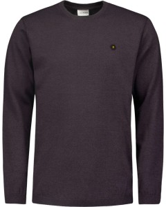 Pullover Crewneck 2 Coloured Melang Aubergine