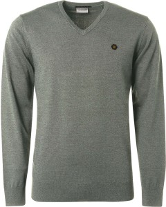 Pullover V-neck 2 Coloured Melange Smoke