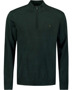 Pullover Half Zip 2 Coloured Melang Dark Green