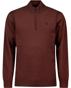 Pullover Half Zip 2 Coloured Melang Rusty