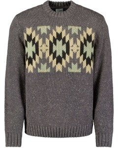 Pullover Crewneck Jacquard Pattern Dark Grey