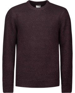 Pullover Crewneck 2 Coloured Soft S Aubergine