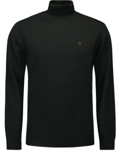 Pullover Rollneck 2 Coloured Melang Black