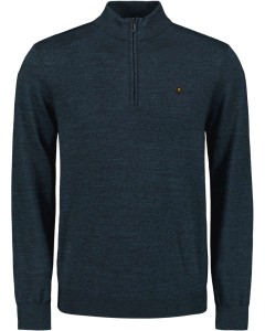 Pullover Half Zip 2 Coloured Melang Navy