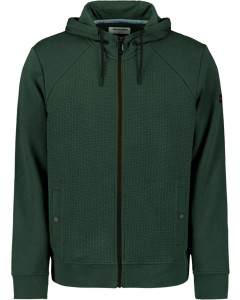 Sweater Hooded Full Zipper Double L Dark Green