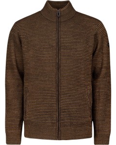 Cardigan 3 Coloured Jacquard Brown