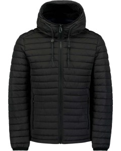 Jacket Hooded Short Fit Padded Black