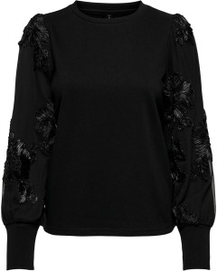 ONLROSANNA L/S O-NECK MIX CS SWT Black/Roses