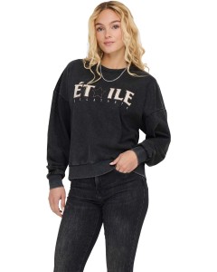 ONLPENELOPE L/S BEADS O-NECK SWT Black/Etoile