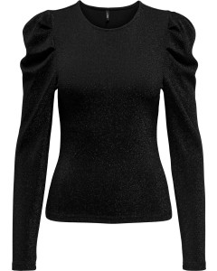 ONLRICH L/S GLITTER PUFF TOP JRS Black/Black glitt