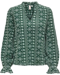 ONLPIPPI LIFE LS EMB. V-NECK TOP WVN CS Scarab/DAR