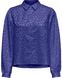 ONLVICKI LS SHIRT WVN Clematis Blue/HEARTS