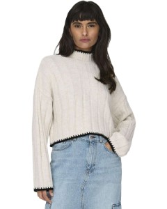 ONLCHICK STITCH LS HIGHNECK KNT NOOS Pumice Stone/