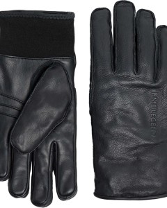 Glove leather black dull