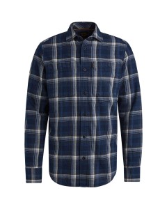 Long Sleeve Shirt Indigo Yd Check Real Indigo