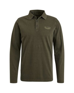 Long sleeve polo Subtle stripe Rosin