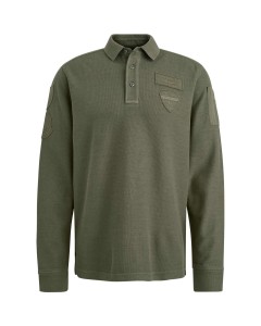 Long sleeve polo Cargo style Olive Night