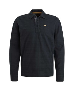 Long sleeve polo Jacquard jersey Black Onyx