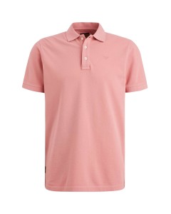 Polo korte mouw pique garment dyed blush