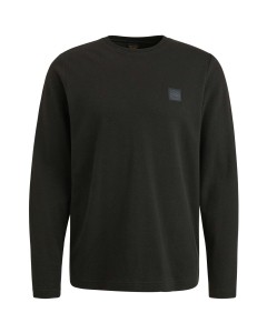 Long sleeve r-neck mesh interlock Black