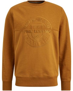 Crewneck slub-look jacquard sweat cathay spice