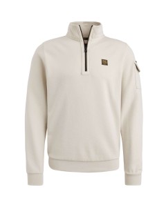 Half zip collar interlock jersey Bone White