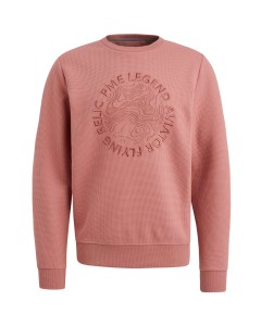 Crewneck waffle jersey Dusty Rose