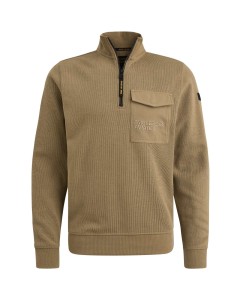 Half zip collar knit look jersey Otter