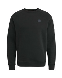 Crewneck soft fleece sweat Black