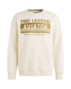 Crewneck soft interlock sweat Bone White