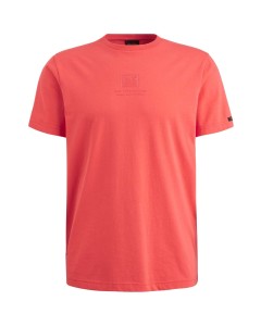 T-shirt korte mouw ronde hals stretch hot coral