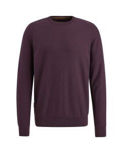 R-neck cotton knit Plum Perfect