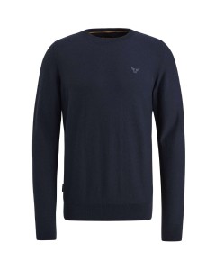 R-neck cotton knit Sky Captain