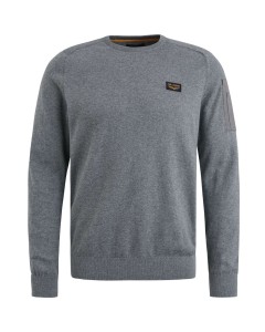 R-neck American classic knit Mid Grey Melee