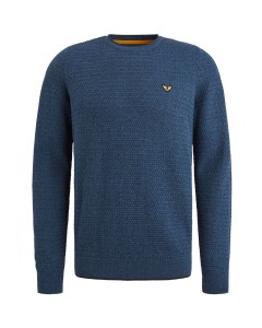 R-neck cotton mouline True Navy