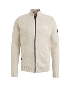 Zip jacket cotton structure Bone White